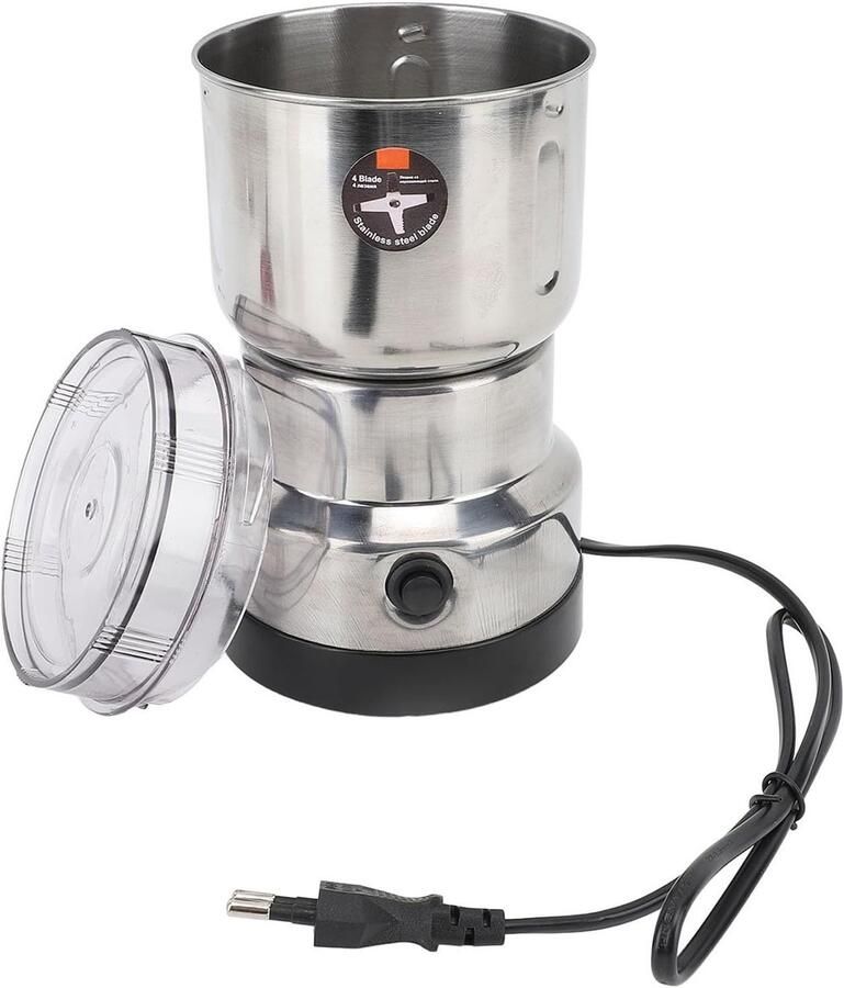 Elektrische Koffiemolen RVS 18 5 cm Compacte Molen voor Koffiebonen en Specerijen Voor Thuisgebruik