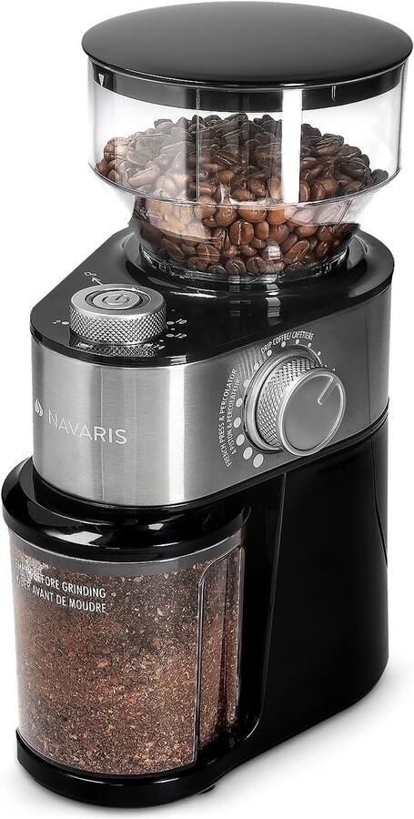 Elektrische Koffiemolen RVS met 18 Maalstanden Bonenmaler 200W