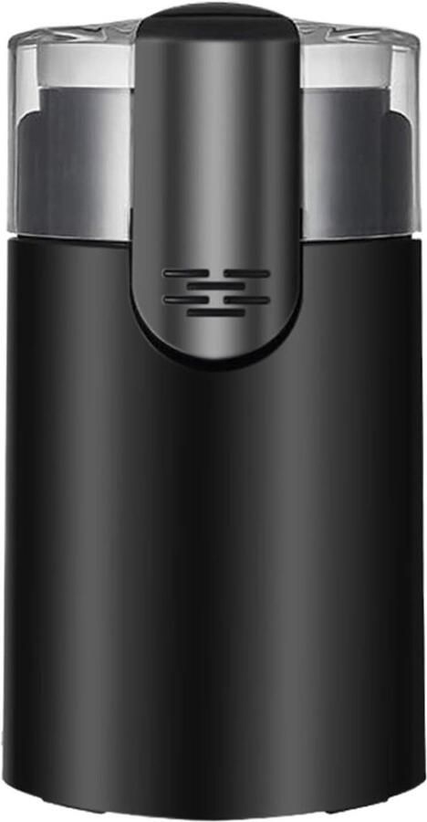 Elektrische Koffiemolen Kleine Molen Verse Bonen Malen Doorzichtig Deksel Compact Formaat Zwart