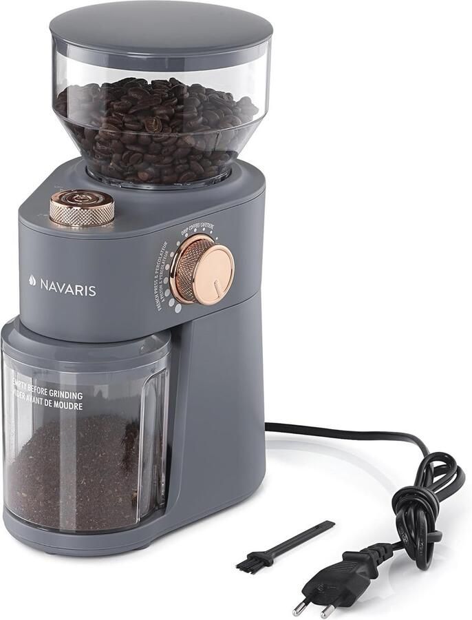 Elektrische koffiemolen RVS Professionele bonenmaler met 18 maalgraden Ideaal voor 2-14 kopjes