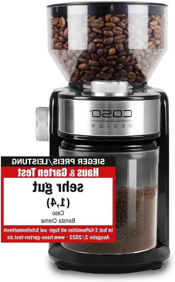 Elektrische Koffiemolen Koffiebonenmaler Schijfmolen Verse Koffie Maken Instelbare Maalgraad 140 Gram Capaciteit Roestvrij staal zwart