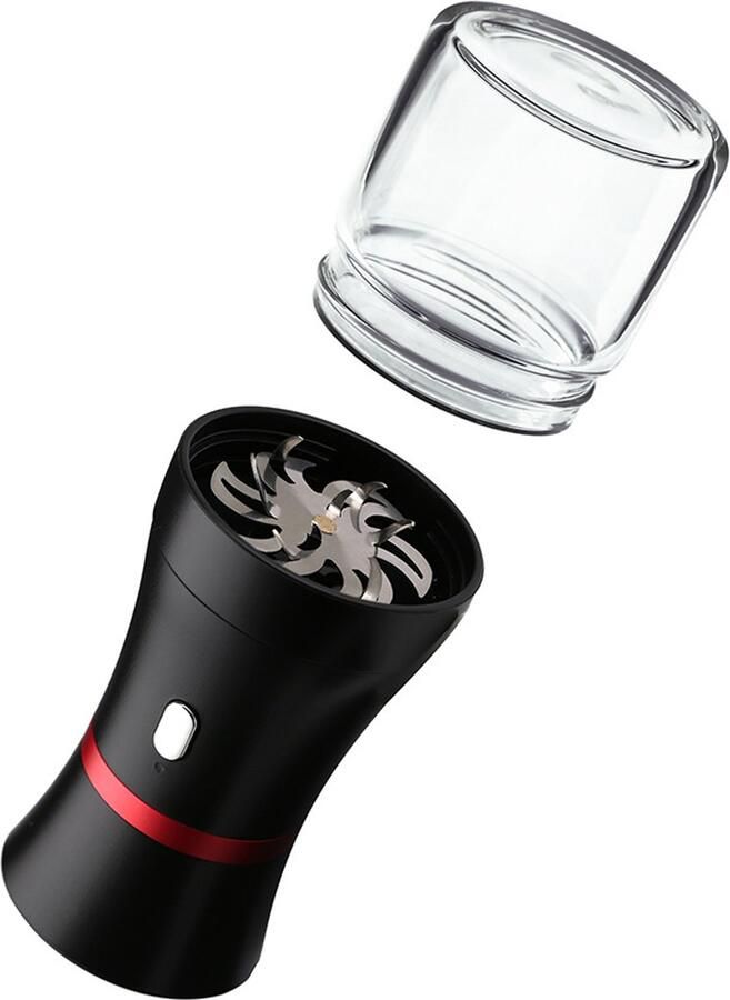 Elektrische Koffiemolen USB Oplaadbare Koffiebonen Maler 1 Stuks Glazen Maalkamer Compact Ontwerp Koffiemolen Electrisch Koffie Maler Draagbaar Dagelijks Gebruik Voor Thuis En Onderweg Eenvoudig Te Vullen Snelle Maalderij