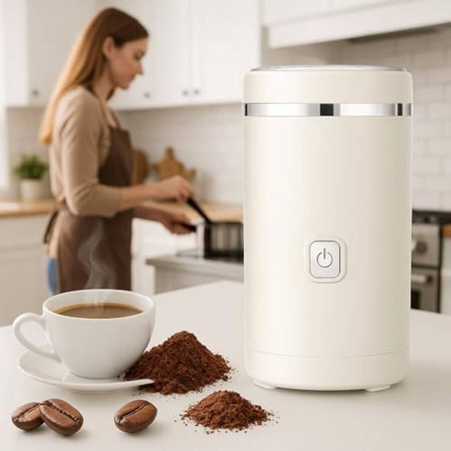 Elektrische koffiemolen voor koffiebonen en specerijen met roestvrijstalen lemmet