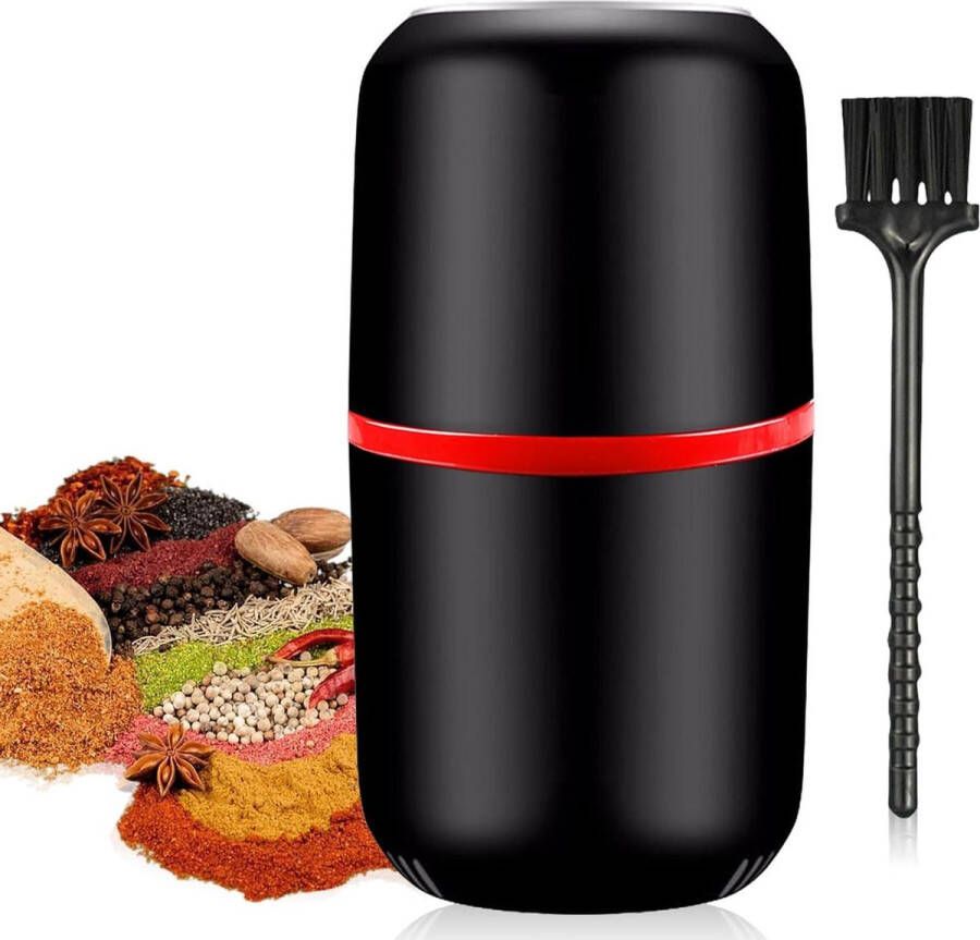 Elektrische koffiemolen voor koffiebonen noten specerijen granen met kruidenmolen en pillenmolen zwart