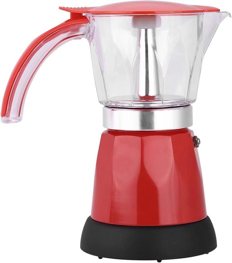 Elektrische Koffiepot Espressomachine Thuis Koffie Zetten Automatische Uitschakeling 300ml 6 Kopjes Rood