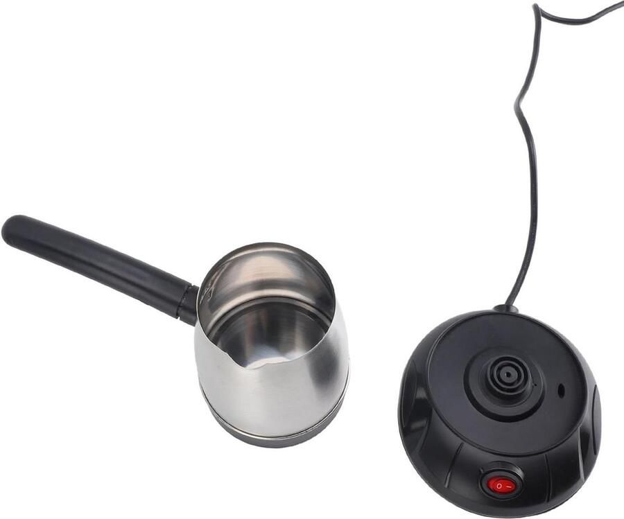 Elektrische Koffiepot Turkse Koffiezetter Koffie en Thee Zetten Afneembaar Handvat 500 ml Zilver