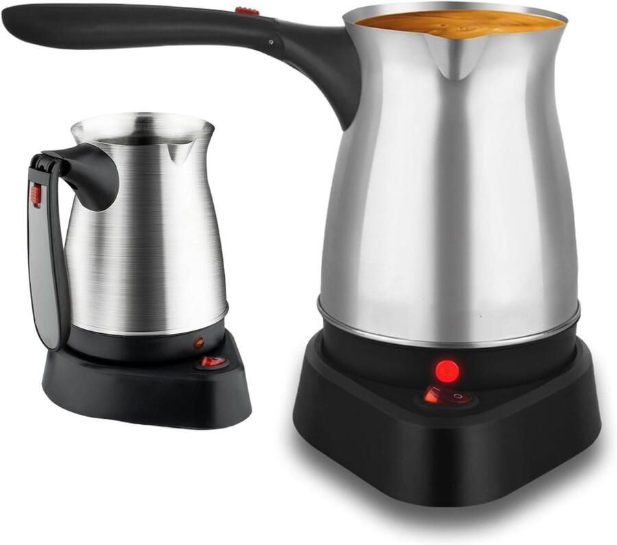 Elektrische Koffiepot Turkse Koffiezetter Snel Koffie Zetten Snelle Verwarmingsbasis 500 ml Capaciteit Zilver