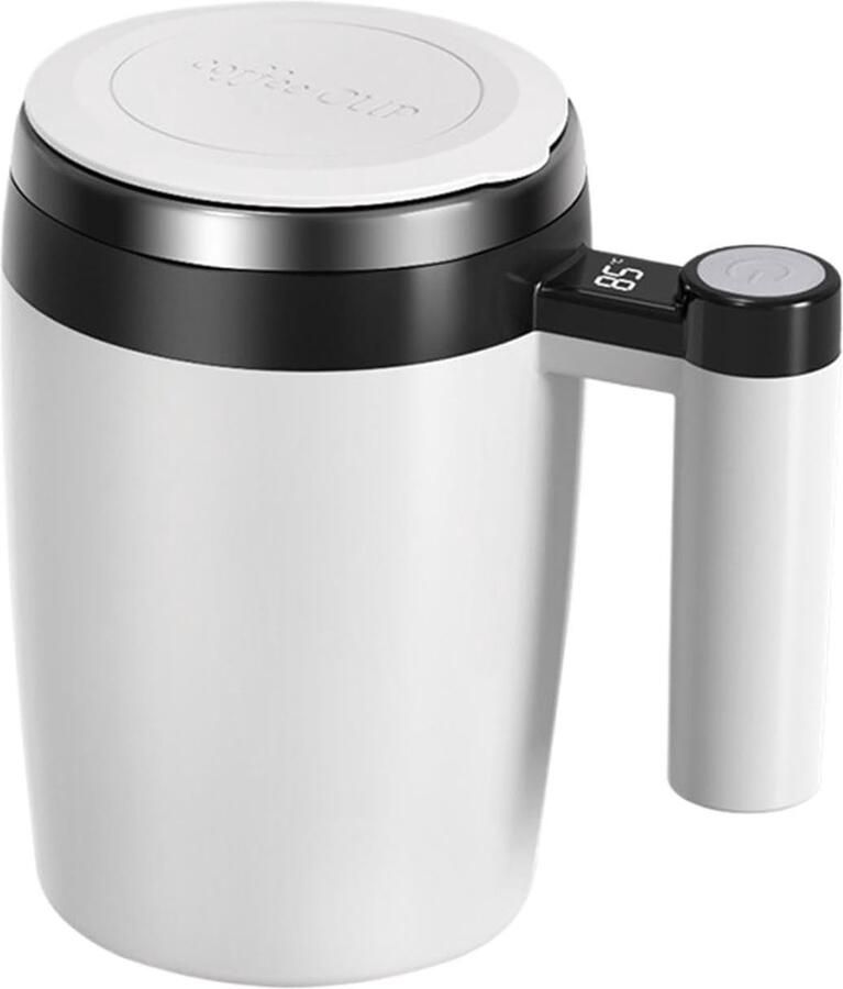 Elektrische Koffieroerder Mengbeker Oplaadbare Mok Warme Dranken Mengen Magnetische Roertechnologie 380 ml Wit - Foto 2