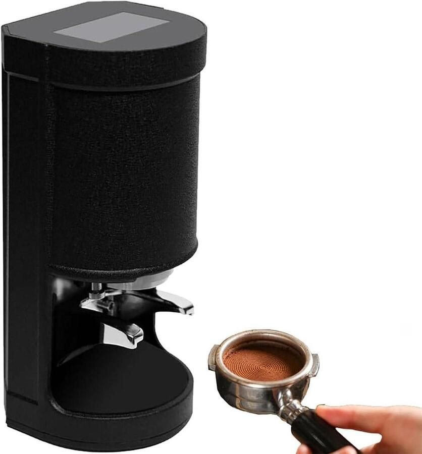 Elektrische Koffiestamper Automatische Poederpers Espresso Bereiden Instelbare Druk 58 mm Zwart