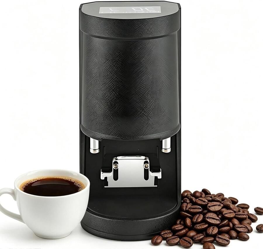 Elektrische Koffiestamper Automatische Stamper Espresso Bereiden Verstelbare Druk 58 mm Zwart