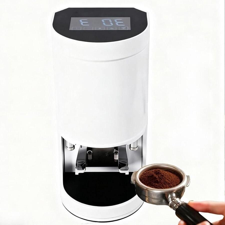 Elektrische Koffiestamper Automatische Tamper Espresso Bereiden Instelbare Druk 58mm Wit