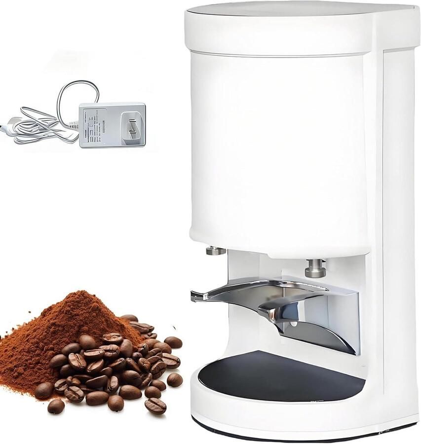 Elektrische Koffietamper Automatische Espresso Consistente Druk Instelbaar Bereik 58mm Wit