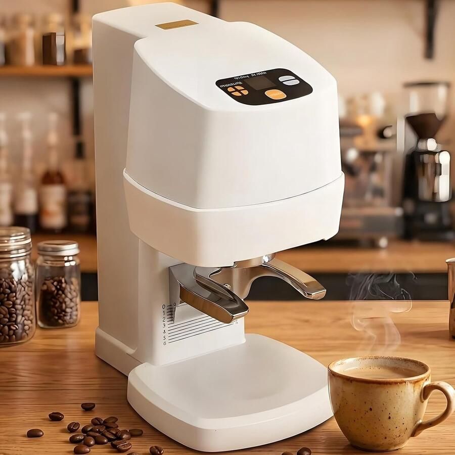 Elektrische Koffietamper Automatische Tamper Espresso Zetten Instelbare Druk 58 mm Wit