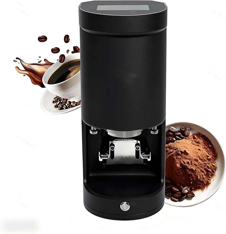 Elektrische Koffietamper Bonenpers Espresso Professioneel Koffie Zetten Automatische Drukregeling 58 mm Zwart