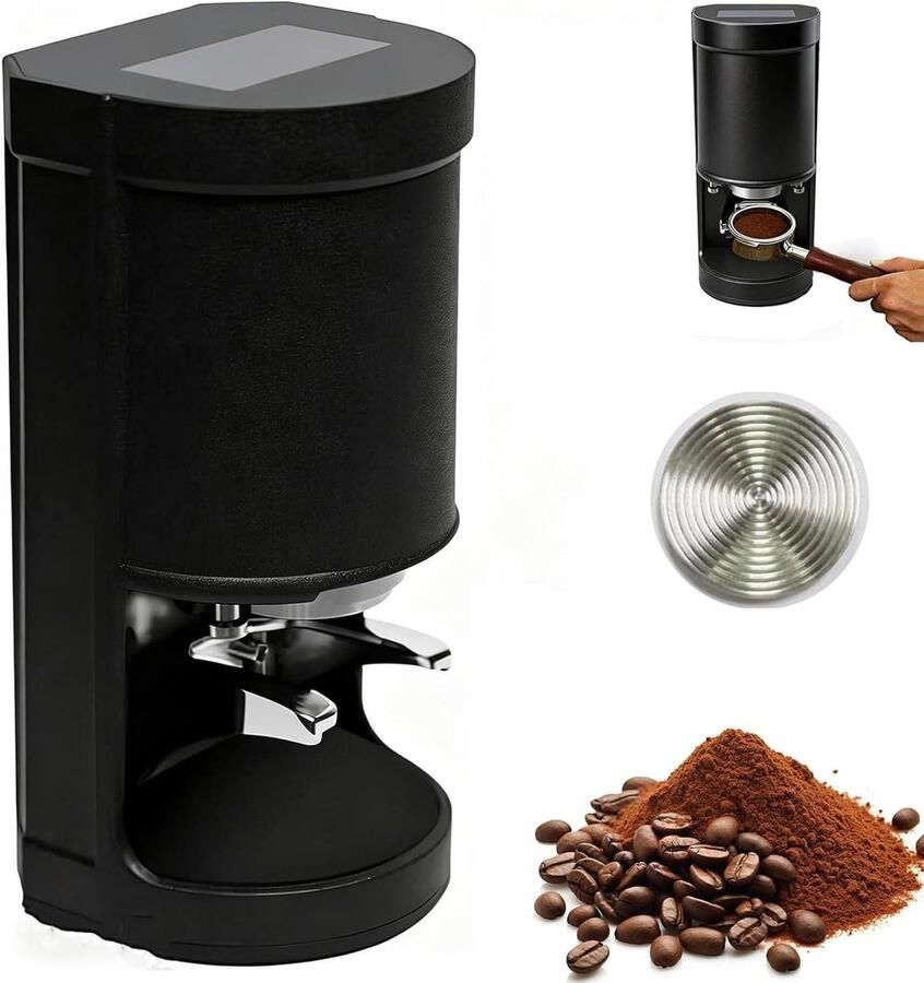 Elektrische Koffietamper Espresso Poederpers Perfecte Espresso Maken Automatische Drukregeling 58 Mm Zwart