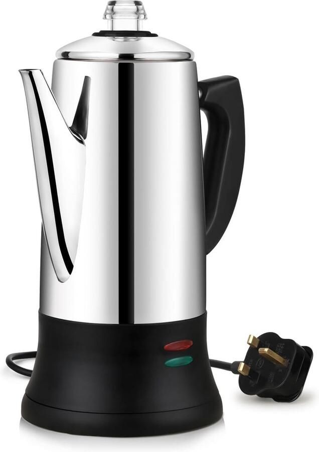Elektrische Koffiezetapparaat 12 Kopjes (1.2L) met Warmhoudfunctie en Draaibare Zwartplaat