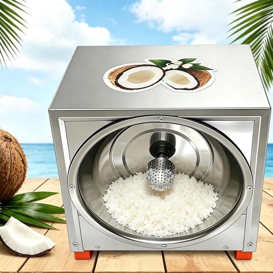 Elektrische Kokosrasp Commerciële Rasp Snel Kokos Verwerken Ovaal Rasp Opzetstuk 50 Kg Per Uur Zilver