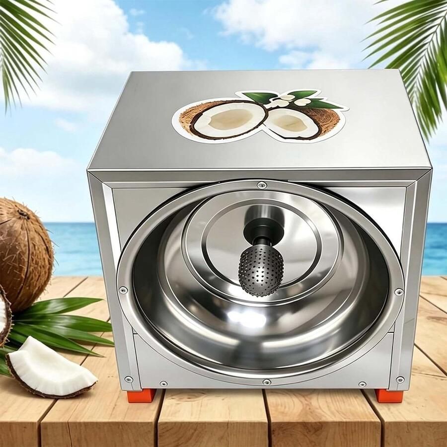 Elektrische Kokosrasp Commerciële Rasp Snel Vruchtvlees Ovaal Raspstuk 50 Kg Per Uur Zilver