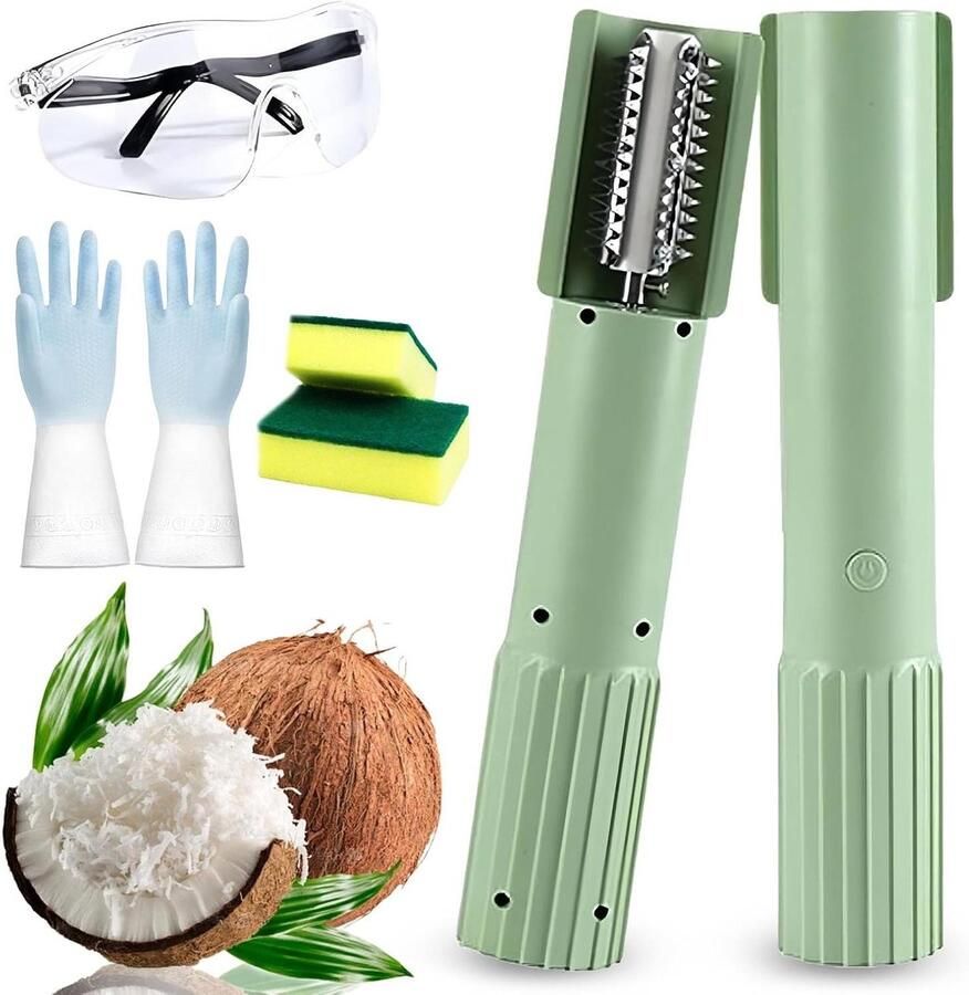 Elektrische Kokosrasp Handrasp Kokos Melk Maken Spatvrij Ontwerp 24 cm Groen