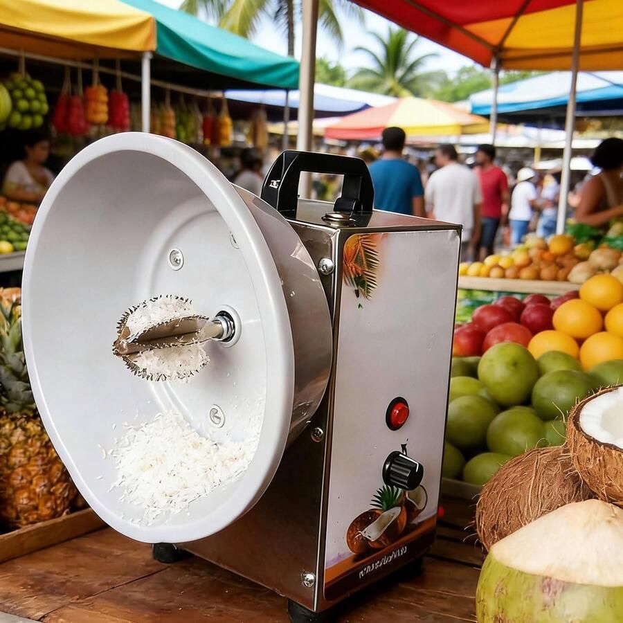 Elektrische Kokosrasp Kokosvlees Machine Kokos Verwerken Drie Snelheden Instelbaar 35 kg Per Uur Zilver
