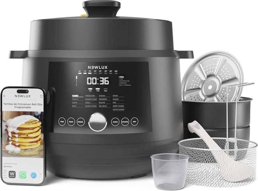 Elektrische Kookpan 6 L met 4 Drukniveaus en 17 Programma's