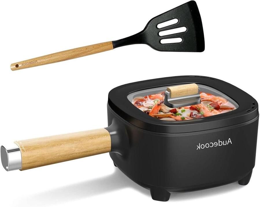 Elektrische Kookpan Compacte multicooker Snel maaltijden bereiden Dubbele vermogensstand 2 Liter Zwart