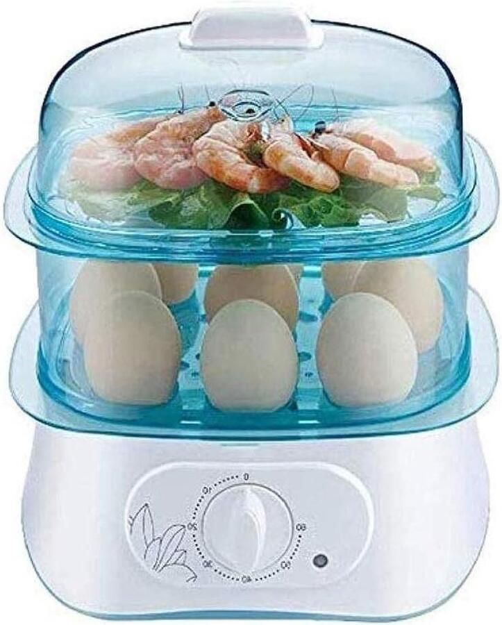 Elektrische Kookpan Eierkoker Stomer Snel Eieren Koken Veelzijdig Kookgerei 22.5 x 18.8 x 25.3 cm Wit