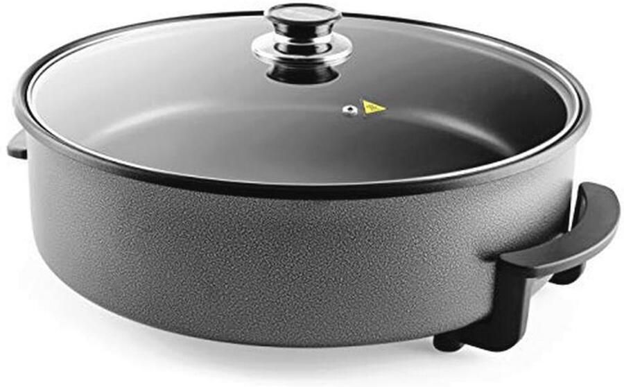 Elektrische Kookpan met Glazen Deksel en Instelbare Thermostaat 40 cm diameter 1500 W