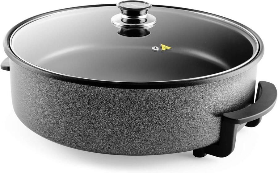 Elektrische Kookpan met Glazen Deksel en Instelbare Thermostaat 40 cm diameter 1500 W