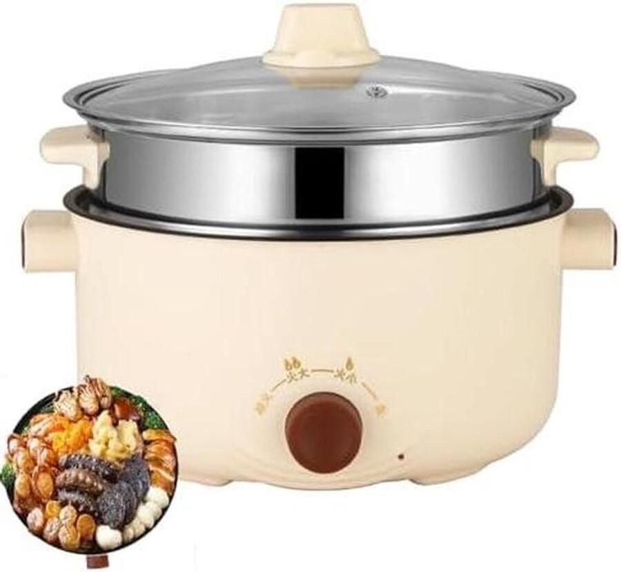 Elektrische Kookpan Mini Pan Snel Koken Antiaanbaklaag Compact Formaat RVS Stoommandje