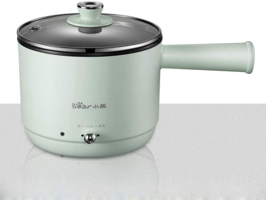 Elektrische Kookpan Mini Soeppan Snel Koken Antiaanbaklaag 1.2 Liter Groen