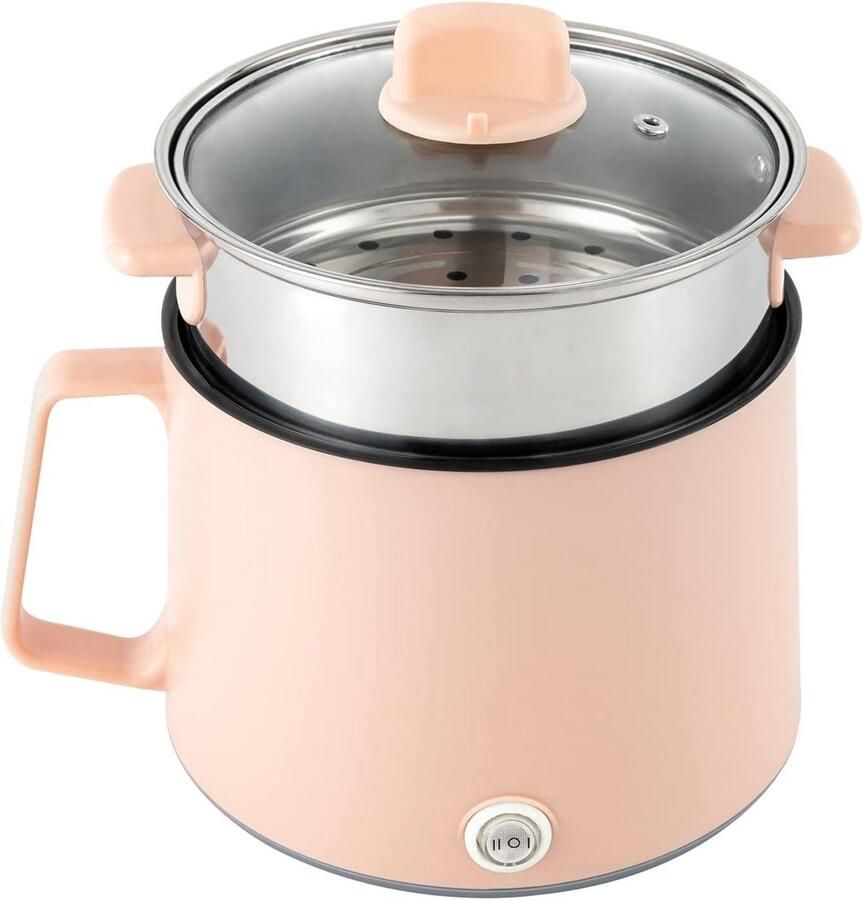 Elektrische Kookpan Multikoker Stoompan Maaltijden Bereiden Dubbele Vermogen Instelling 17 Liter Capaciteit Roze