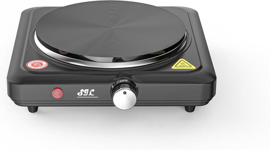 Elektrische Kookplaat 1500W Draagbare Kookplaat met Gietijzeren Pit voor Camping en Reizen