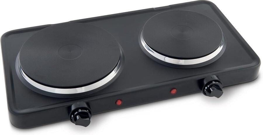 Elektrische Kookplaat 2 Pitten Domino Design 2500W Verstelbare Thermostaat