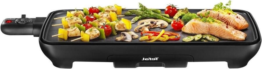 Elektrische Kookplaat Bakplaat Grill Lekker Koken Grote Antiaanbaklaag 50x26 cm Zwart