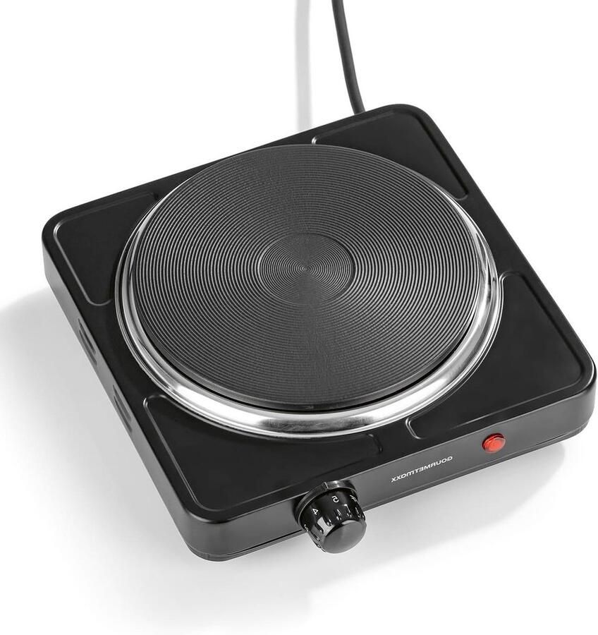 Elektrische Kookplaat Compact Fornuis Overal Koken Traploze Temperatuur Tot 18.5cm Pan Zwart