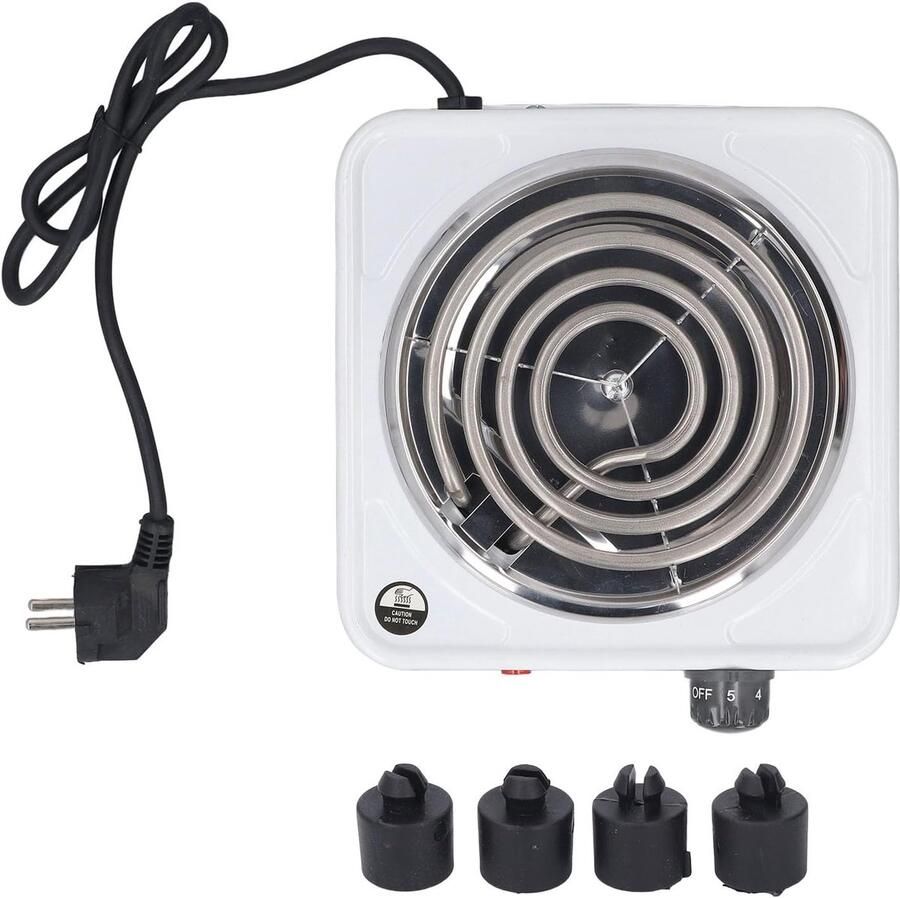 Elektrische Kookplaat Compact Fornuis Snelle Maaltijden Verstelbare Temperatuur 21x21cm Zwart