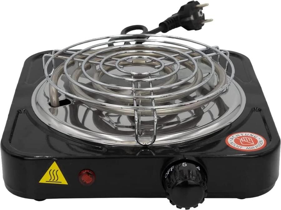 Elektrische Kookplaat Compact Fornuis Snelle Maaltijden Vijf Vermogensniveaus 26x23x7 cm Zwart