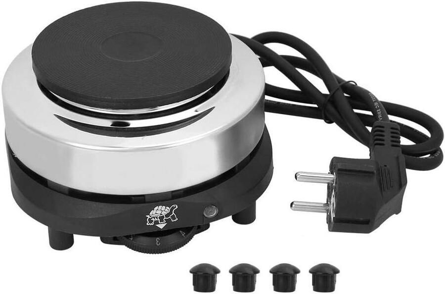 Elektrische Kookplaat Draagbare Kachel Koken op Locatie Instelbare Temperatuur 13 x 13 x 7 cm rood