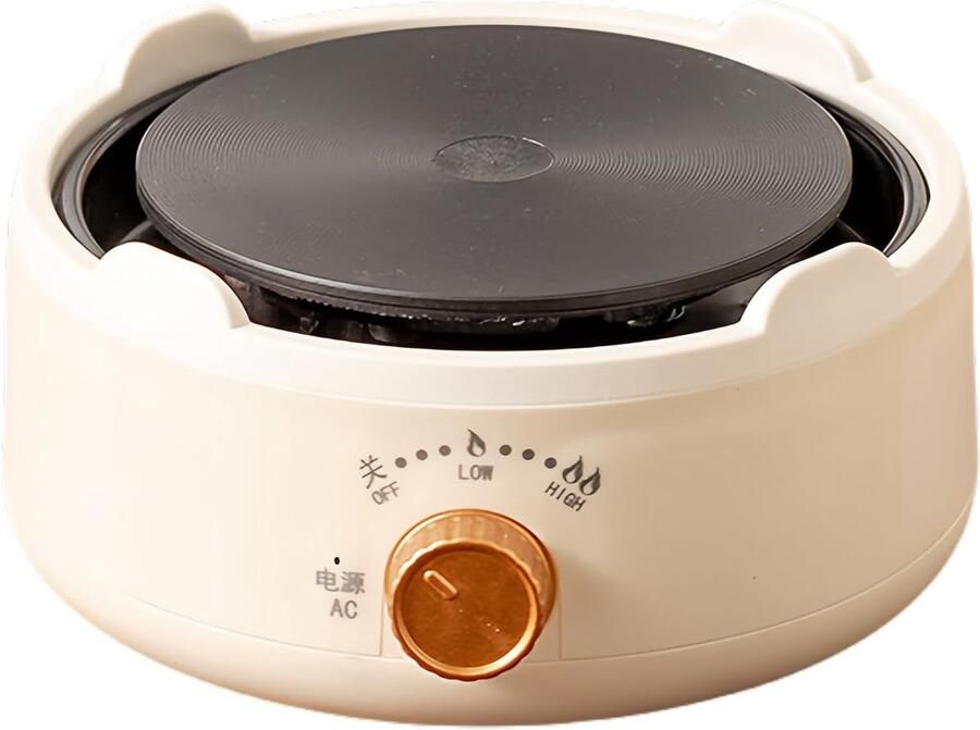 Elektrische Kookplaat Draagbare Plaat Koken Onderweg Instelbare Warmte 15 x 7 cm Wit