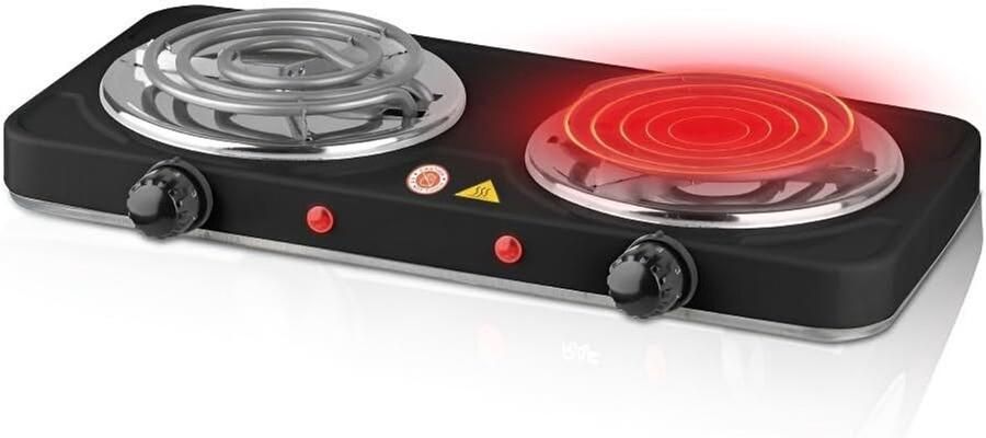 Elektrische Kookplaat Dubbele Brander Thuis Koken Draagbaar Keramisch 10x10x10mm