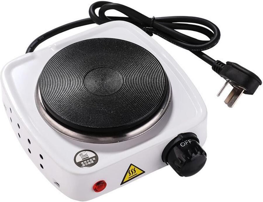 Elektrische Kookplaat Elektrisch Kookplaatje 1 Pits Mini Elektrische Theekoker 5 Verwarmingsstanden 500W 200V Wit