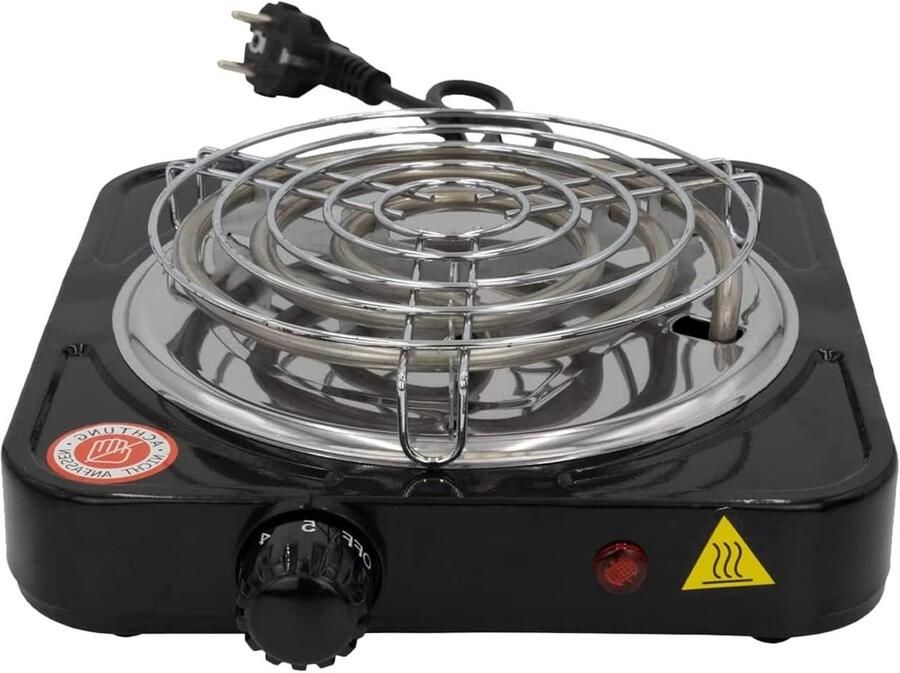 Elektrische Kookplaat Enkele Kookplaat Koken Thuis 5 Vermogensniveaus 1000 Watt Zwart