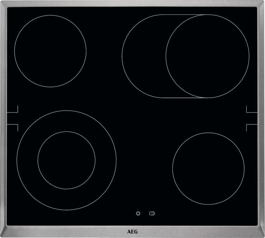 Elektrische Kookplaat Glaskeramiek Fornuis Snel Koken Optifix Installatie 57.6 x 51.6 cm Zwart