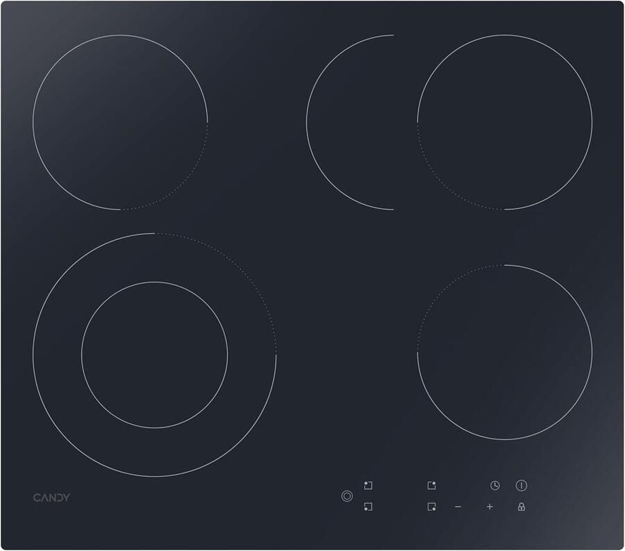 Elektrische kookplaat Hi-Light fornuis Snel koken Mono touch bediening 60 cm breed Zwart