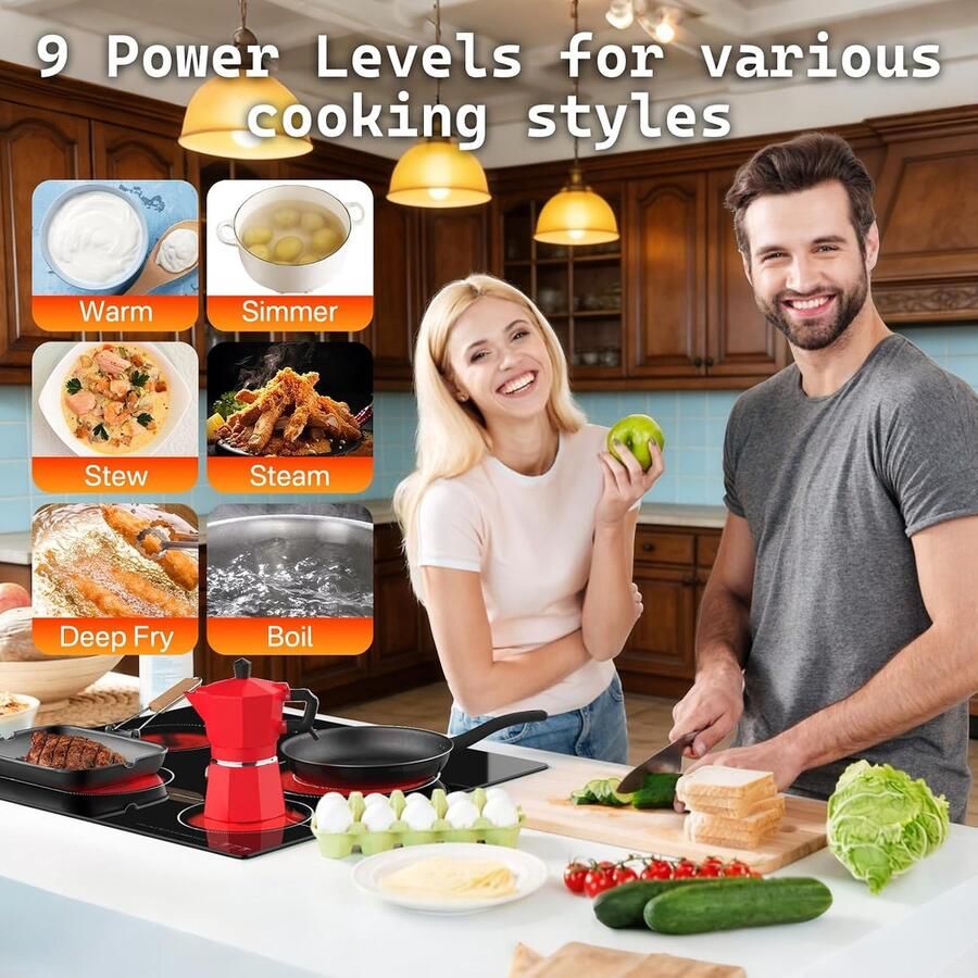 Elektrische Kookplaat Inbouwfornuis Plaat Thuis Koken Slider Touch Bediening 60 cm Zwart