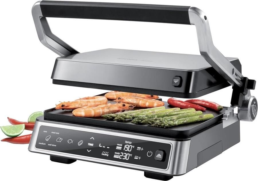Elektrische Kookplaat Inductie Kookplaat Koken en Grillen Dubbelzijdig Grillen 2000 W Vermogen Zwart
