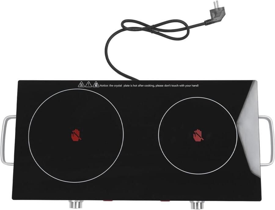 Elektrische Kookplaat Keramische Brander Dubbel Koken Nauwkeurige Temperatuur 65 x 34 x 10 cm