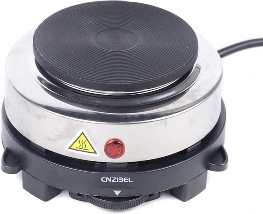 Elektrische Kookplaat Kleine Kooktoestellen Koken Buiten Huis 6 Temperatuurstanden 13x13x7.8cm Zilver Zwart