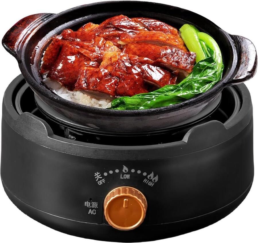 Kleine Kookplaat Theepot Kachel Keuken Thuis Reizen Verstelbaar Vermogen 9 x 18 x 9 cm Zwart